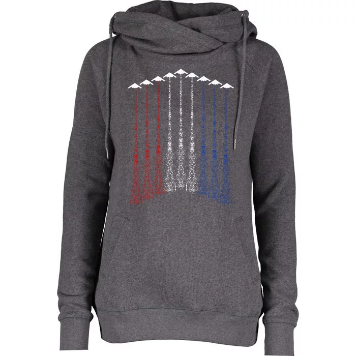 Patriotic For 4th Of July Womens Funnel Neck Pullover Hood