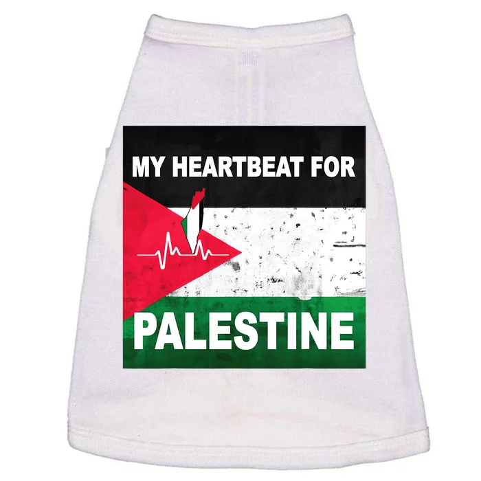 Palestine Flag And Map In My Heartbeat Doggie Tank