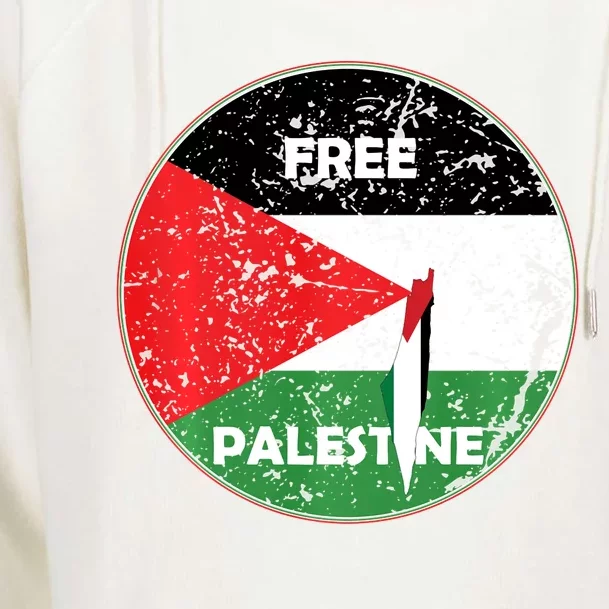 Palestine Flag And Map Vintage Distressed Free Palestine Womens Funnel Neck Pullover Hood