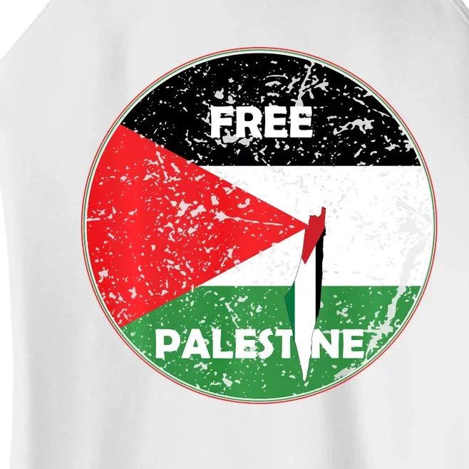 Palestine Flag And Map Vintage Distressed Free Palestine Women’s Perfect Tri Rocker Tank