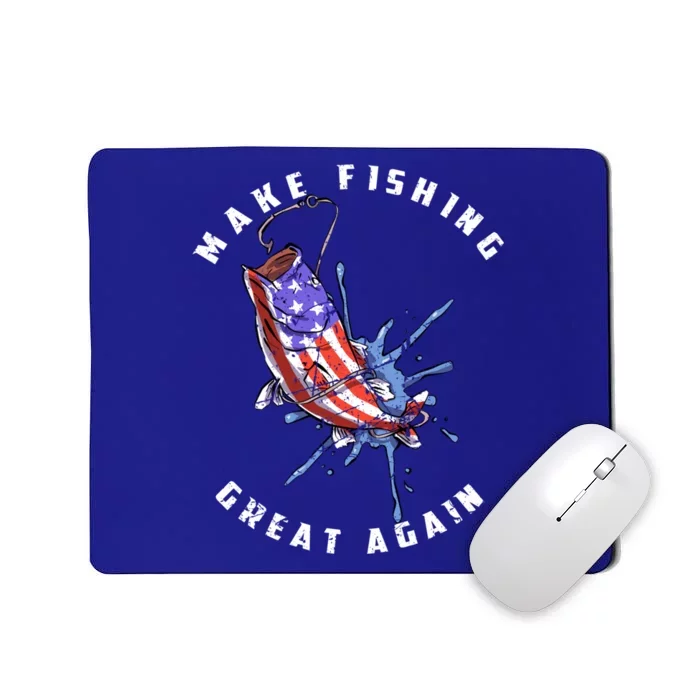 Patriotic Fishing Art Make Fishing Great Again American Flag Gift Mousepad