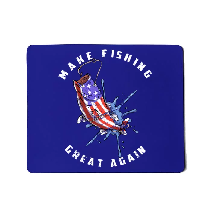 Patriotic Fishing Art Make Fishing Great Again American Flag Gift Mousepad