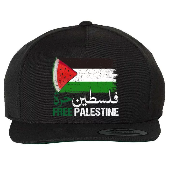 Palestine Free Arabic Free Gaza Watermelon Palestine Flag Wool Snapback Cap