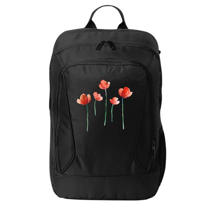 Poppy Flowers Aesthetic Watercolor Cute Tee Gift City Backpack