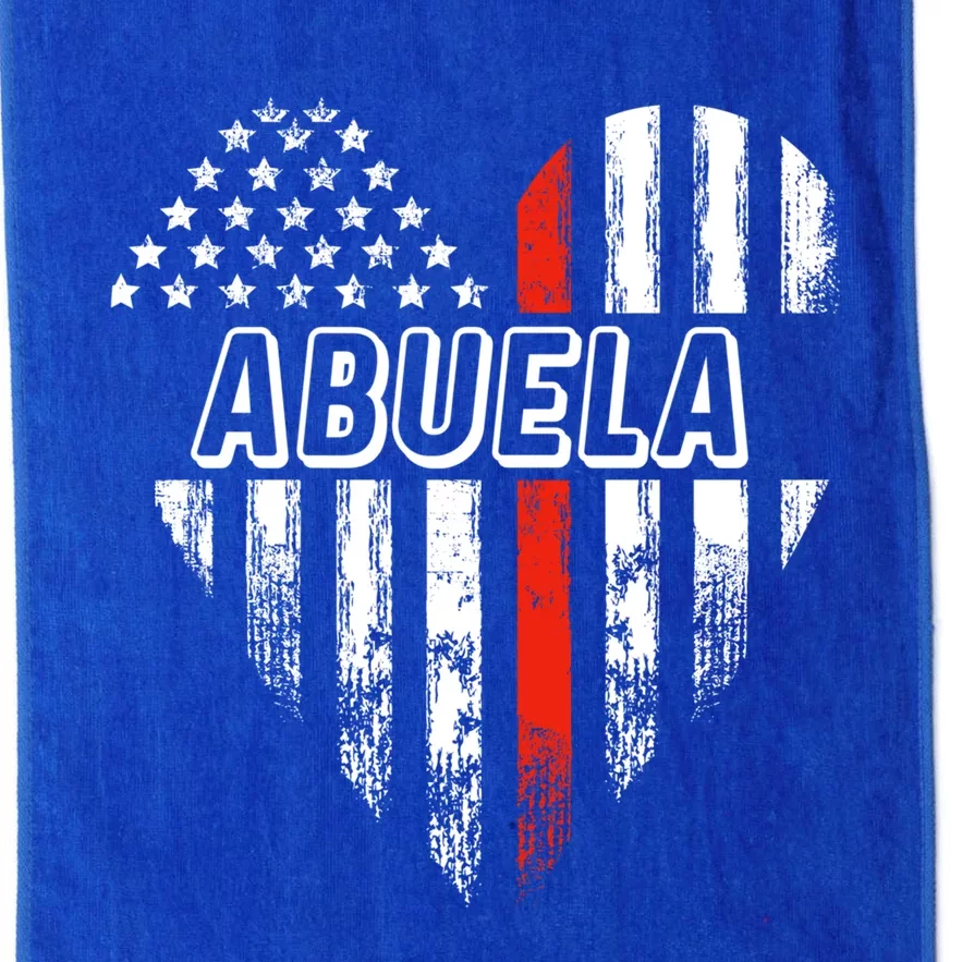 Proud Firefighter Abuela American Flag Heart Funny Gift Platinum Collection Golf Towel