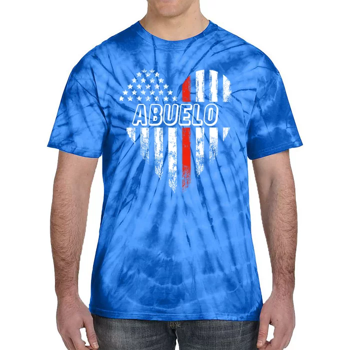 Proud Firefighter Abuelo American Flag Heart Gift Tie-Dye T-Shirt