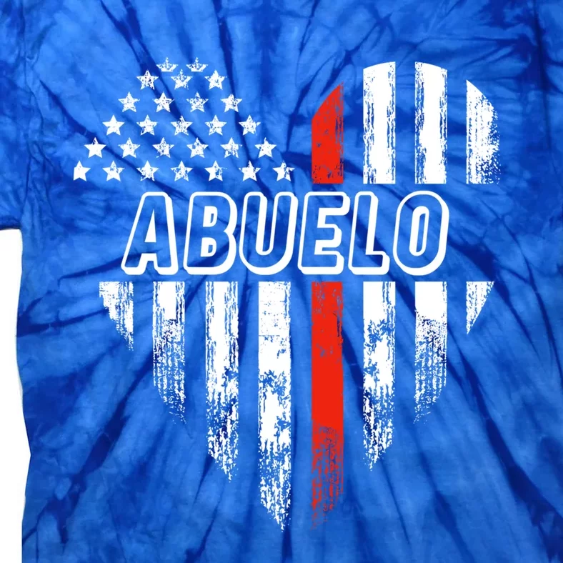 Proud Firefighter Abuelo American Flag Heart Gift Tie-Dye T-Shirt