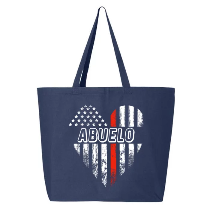 Proud Firefighter Abuelo American Flag Heart Gift 25L Jumbo Tote