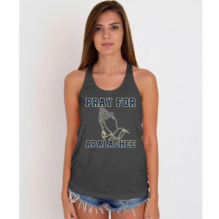 Pray For Apalachee Apalachee High School Strong Women's Knotted Racerback Tank