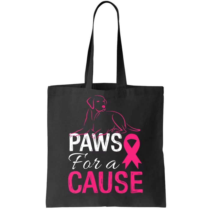 Paws For A Cause Breast Cancer Support Tote Bag