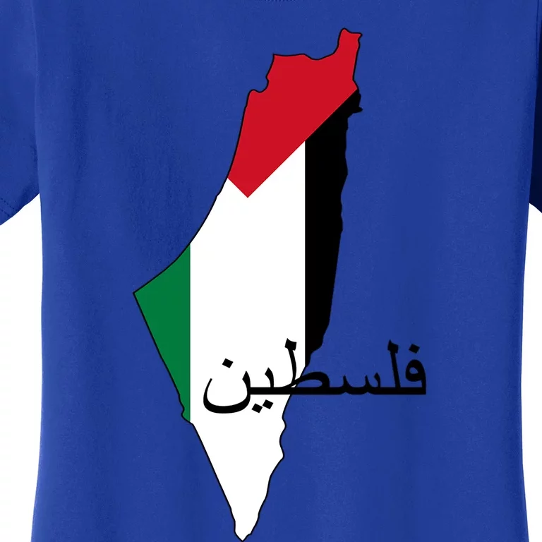 Palestine Flag And Map Great Gift Women's T-Shirt