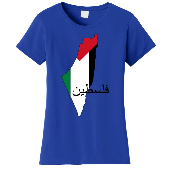 Palestine Flag And Map Great Gift Women's T-Shirt