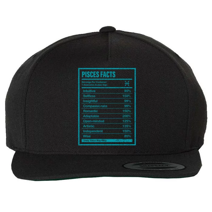 Pisces Facts And Funny Zodiac Gift Meaningful Gift Wool Snapback Cap