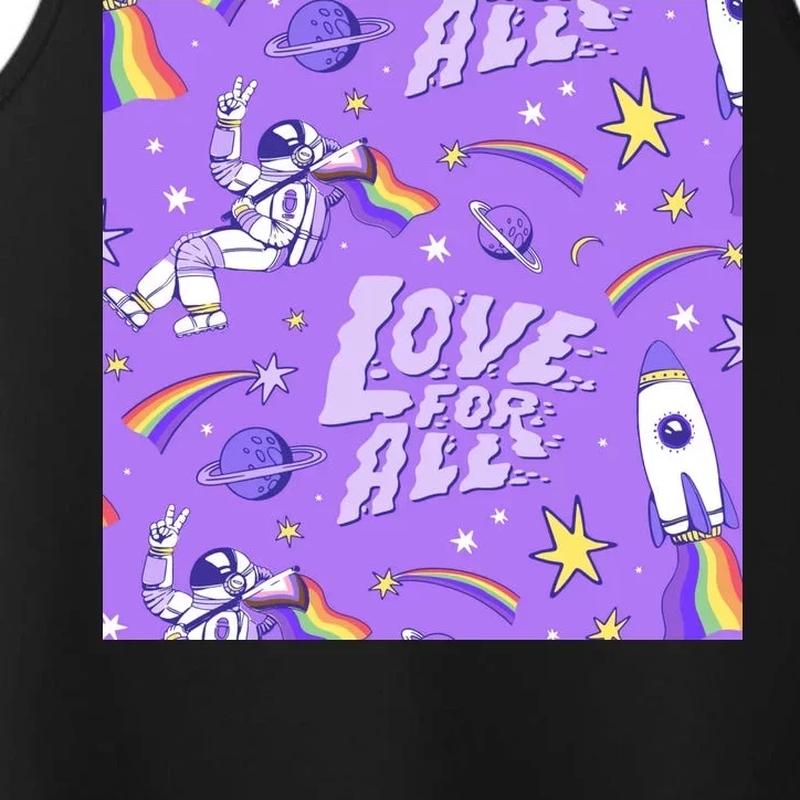 Pride Flag Astronaut Love For All Performance Tank