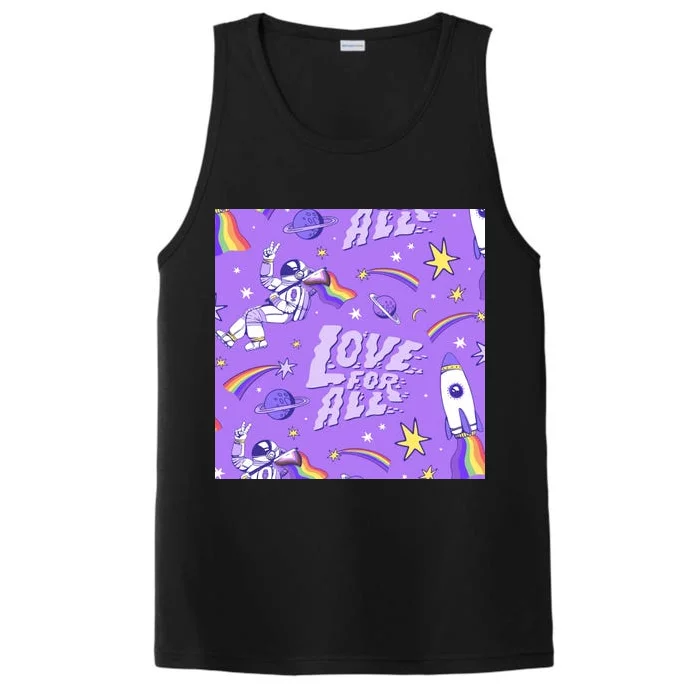 Pride Flag Astronaut Love For All Performance Tank