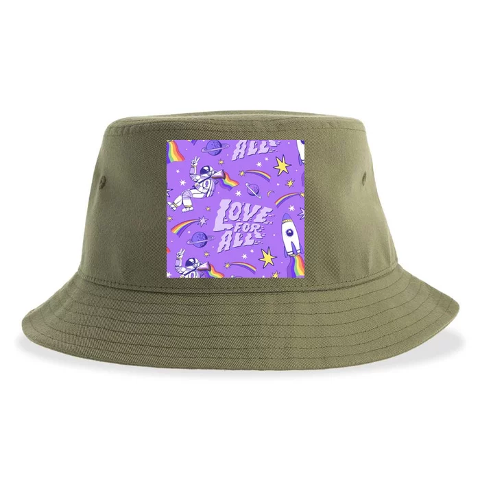 Pride Flag Astronaut Love For All Sustainable Bucket Hat