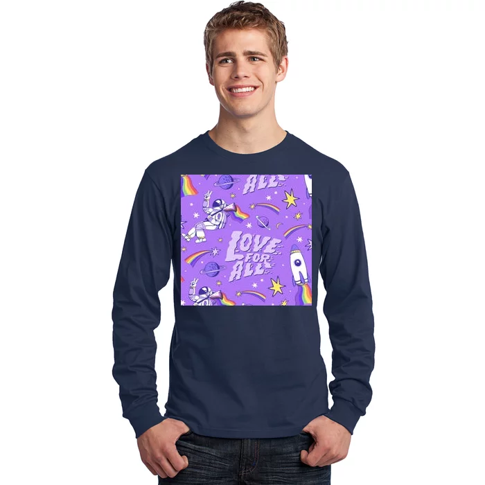 Pride Flag Astronaut Love For All Long Sleeve Shirt