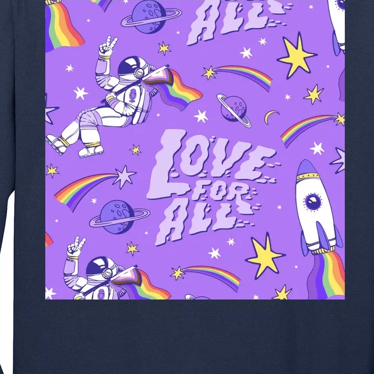 Pride Flag Astronaut Love For All Long Sleeve Shirt