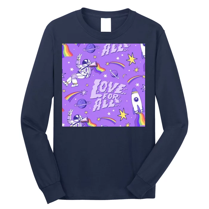 Pride Flag Astronaut Love For All Long Sleeve Shirt