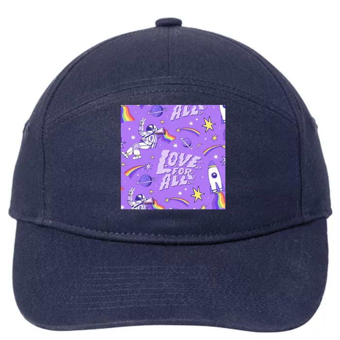 Pride Flag Astronaut Love For All 7-Panel Snapback Hat