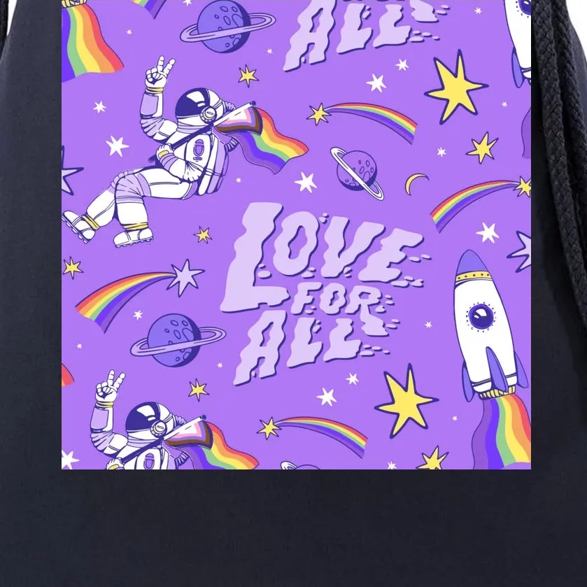 Pride Flag Astronaut Love For All Drawstring Bag