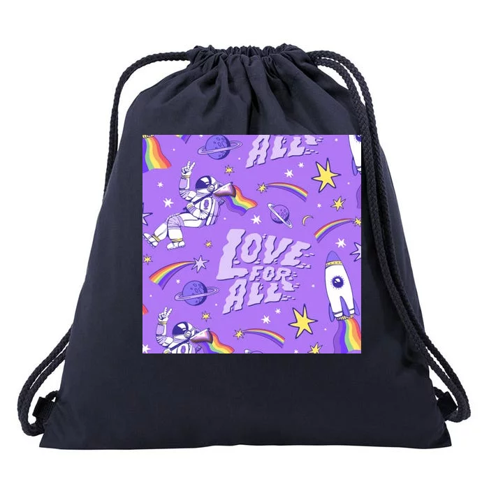 Pride Flag Astronaut Love For All Drawstring Bag