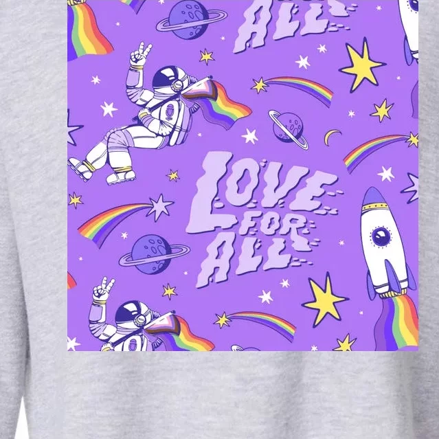 Pride Flag Astronaut Love For All Cropped Pullover Crew