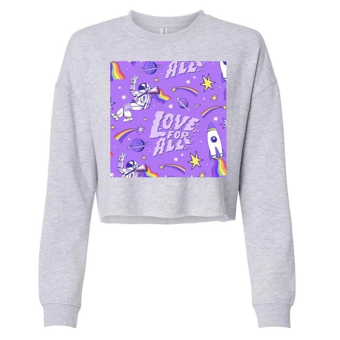 Pride Flag Astronaut Love For All Cropped Pullover Crew