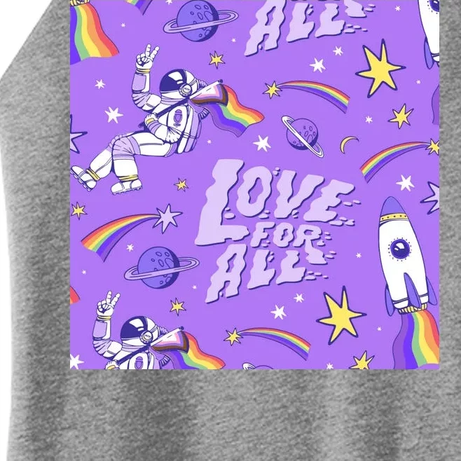 Pride Flag Astronaut Love For All Women’s Perfect Tri Rocker Tank