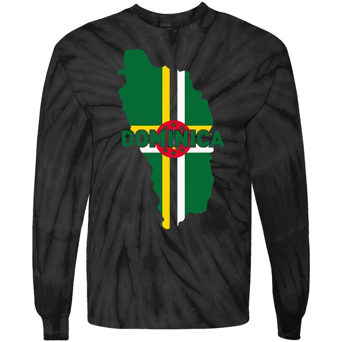 Proud Family And Patriotic Flag Of Country Dominica Tie-Dye Long Sleeve Shirt