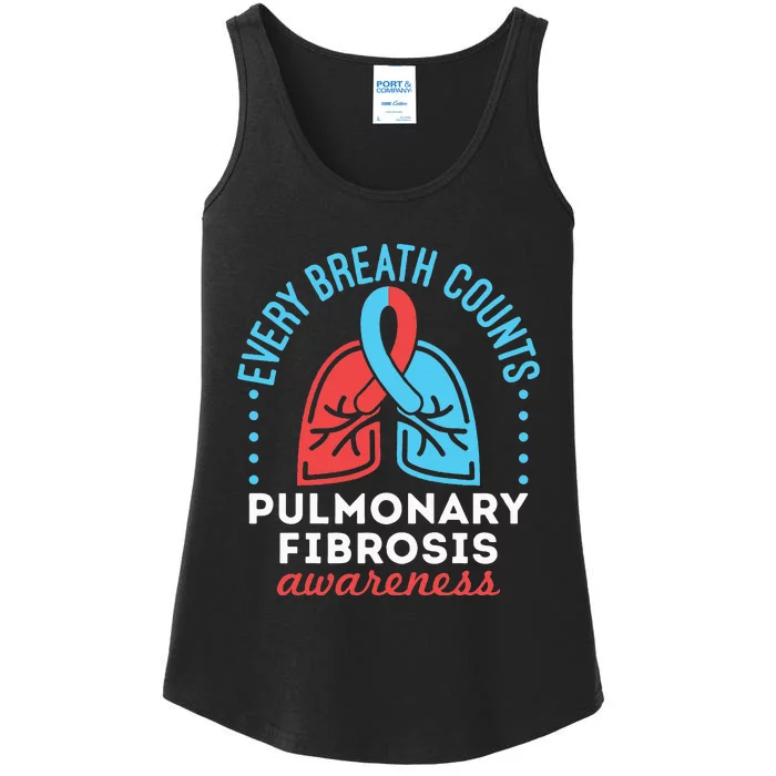 Pulmonary Fibrosis Awareness Every Breath Counts Ladies Essential Tank