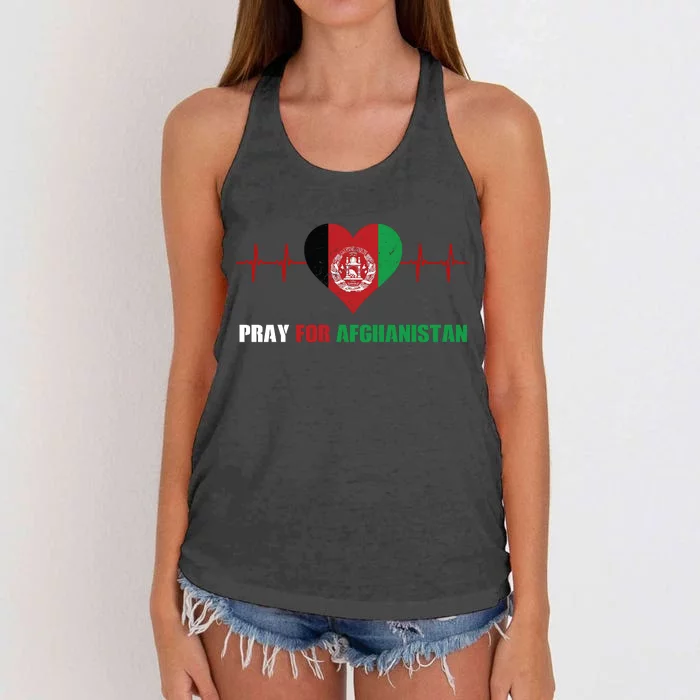 Pray For Afghanistan Women's Knotted Racerback Tank