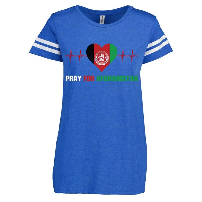 Pray For Afghanistan Enza Ladies Jersey Football T-Shirt