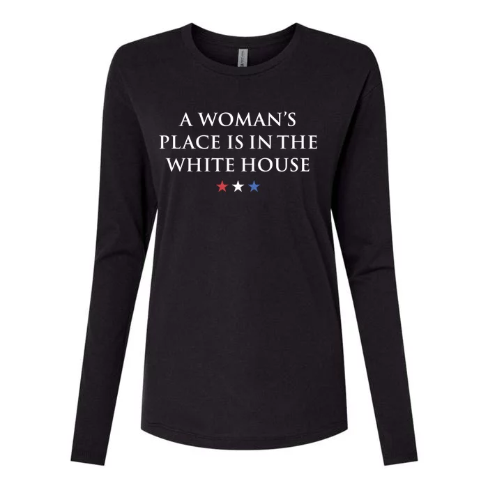 President Feminist A S Place Is In The White House Funny Gift Womens Cotton Relaxed Long Sleeve T-Shirt