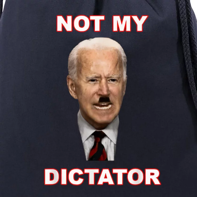 PedoHitler Not My dictator Funny Anti Joe Biden Drawstring Bag