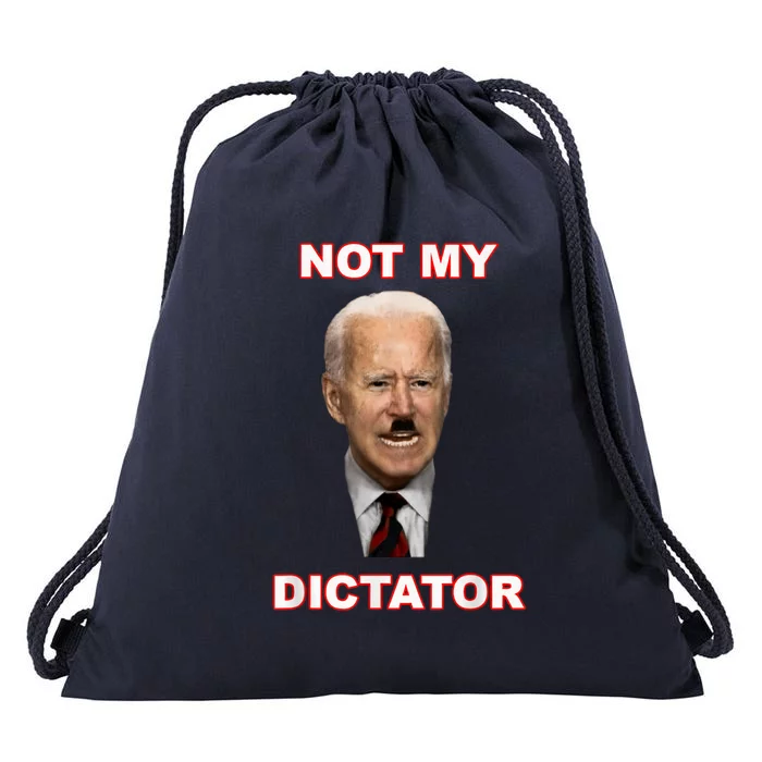 PedoHitler Not My dictator Funny Anti Joe Biden Drawstring Bag