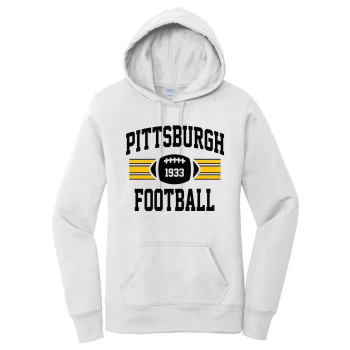 Pittsburgh Football Athletic Vintage Sports Team Fan Women's Pullover Hoodie