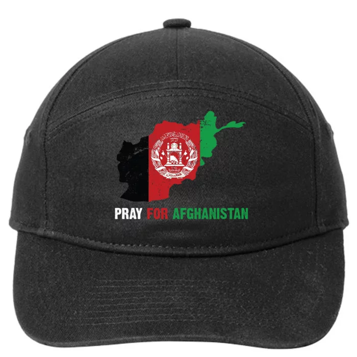 Pray For Afghanistan Flag Map 7-Panel Snapback Hat