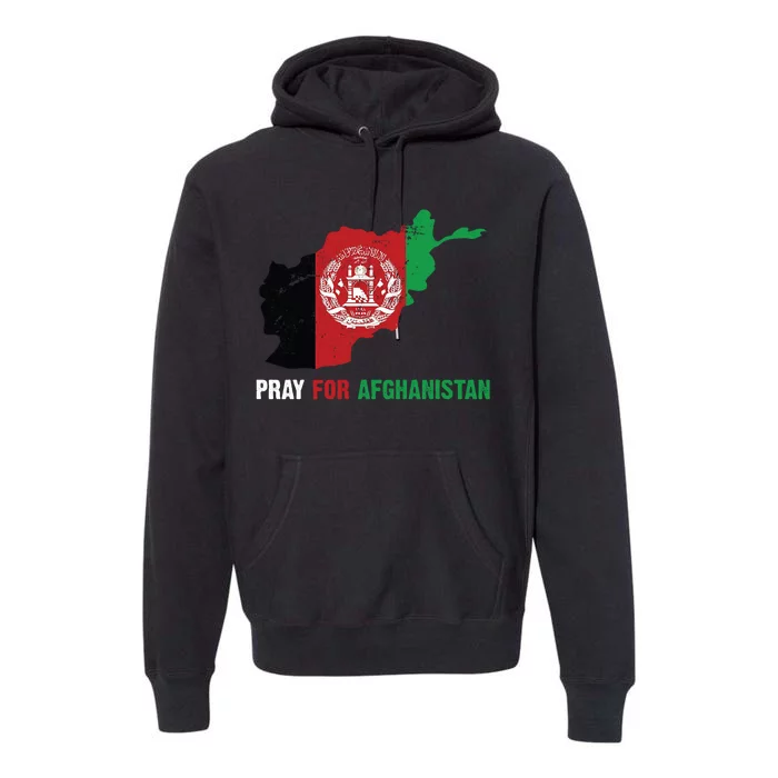 Pray For Afghanistan Flag Map Premium Hoodie