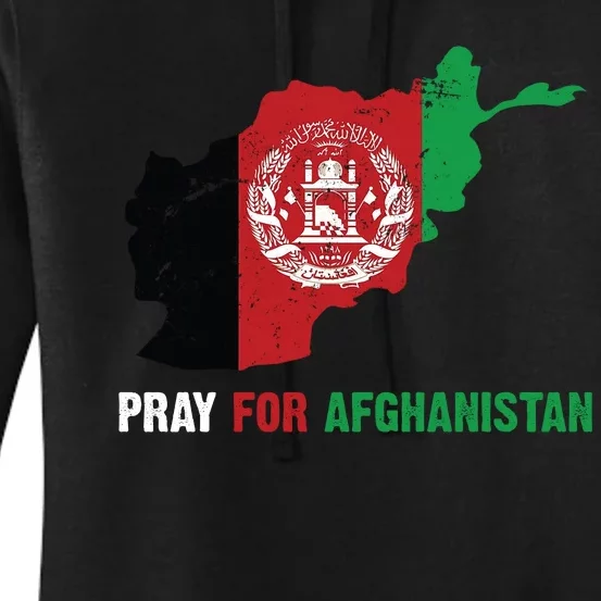 Pray For Afghanistan Flag Map Women's Pullover Hoodie