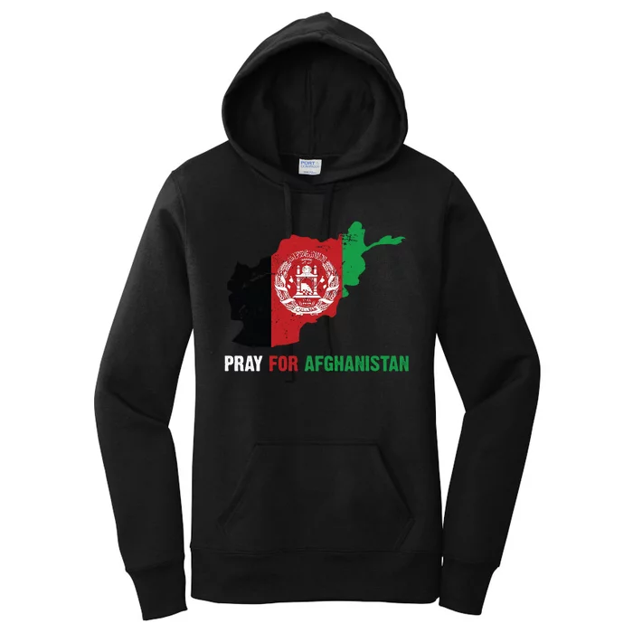 Pray For Afghanistan Flag Map Women's Pullover Hoodie