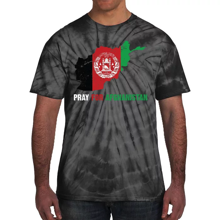 Pray For Afghanistan Flag Map Tie-Dye T-Shirt