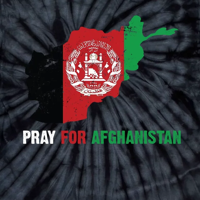 Pray For Afghanistan Flag Map Tie-Dye T-Shirt