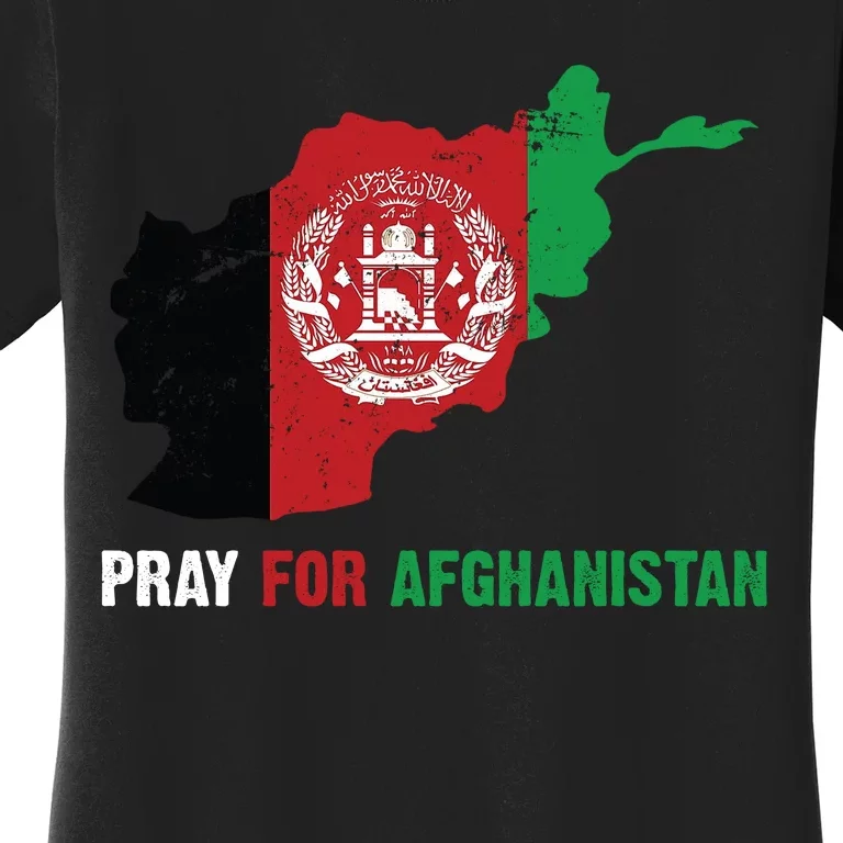 Pray For Afghanistan Flag Map Women's T-Shirt