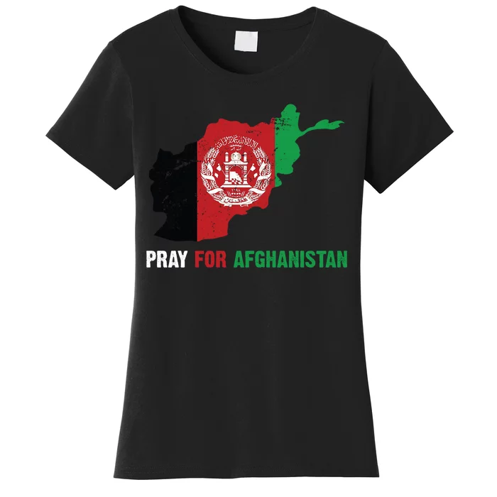 Pray For Afghanistan Flag Map Women's T-Shirt