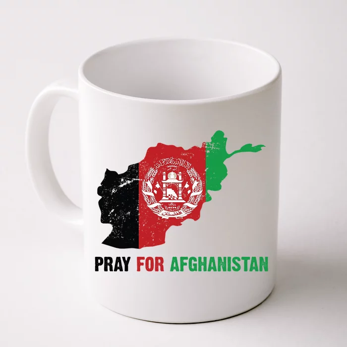 Pray For Afghanistan Flag Map Front & Back Coffee Mug