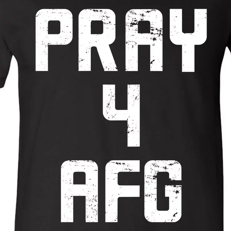 Pray For AFG Afghanistan V-Neck T-Shirt