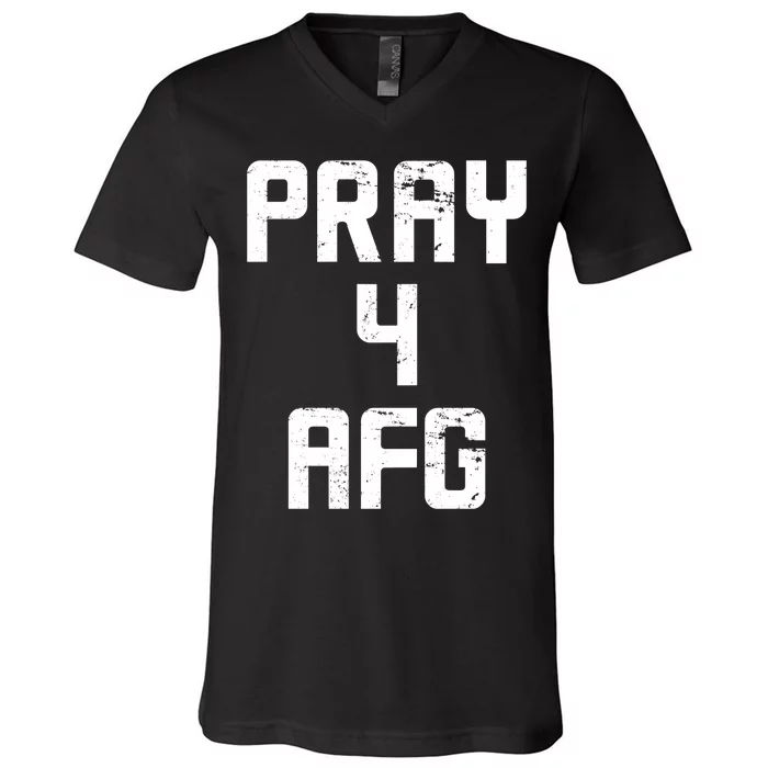 Pray For AFG Afghanistan V-Neck T-Shirt