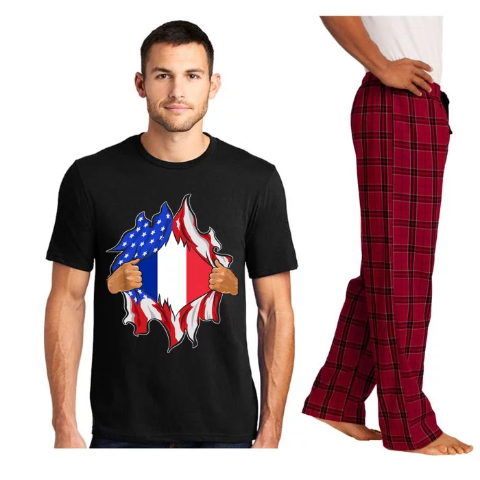 Proud French American Patriots Made In Usa With French Parts Gift Pajama Set