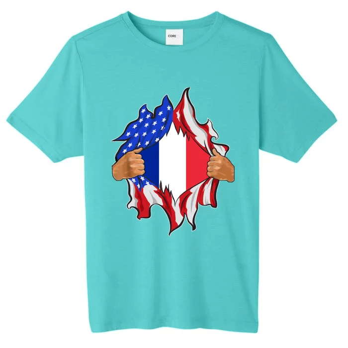 Proud French American Patriots Made In Usa With French Parts Gift ChromaSoft Performance T-Shirt